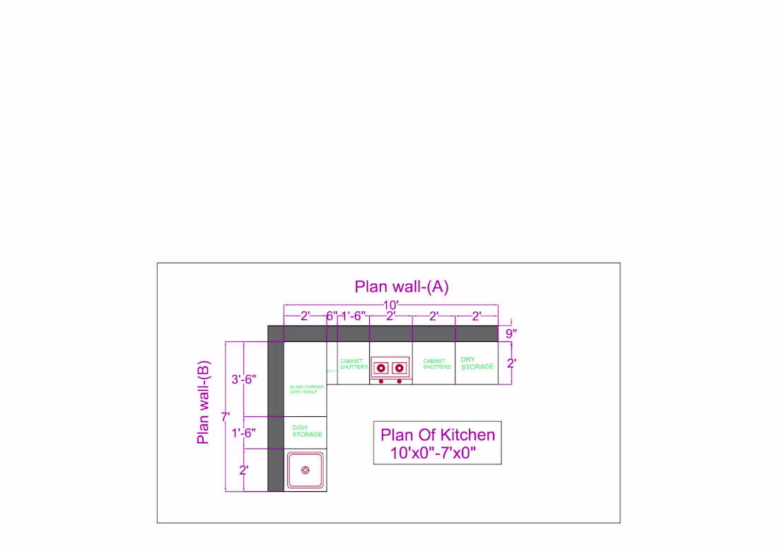 Cover image for Kitchen Layout & AutoCAD 2D