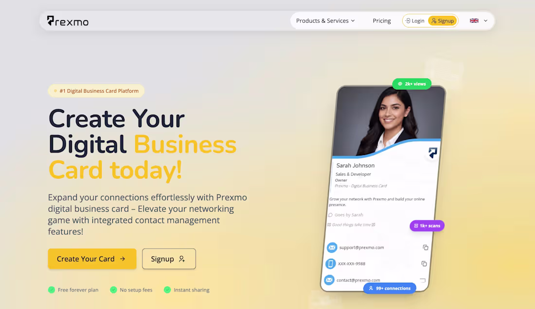 Cover image for Prexmo Digital Business card