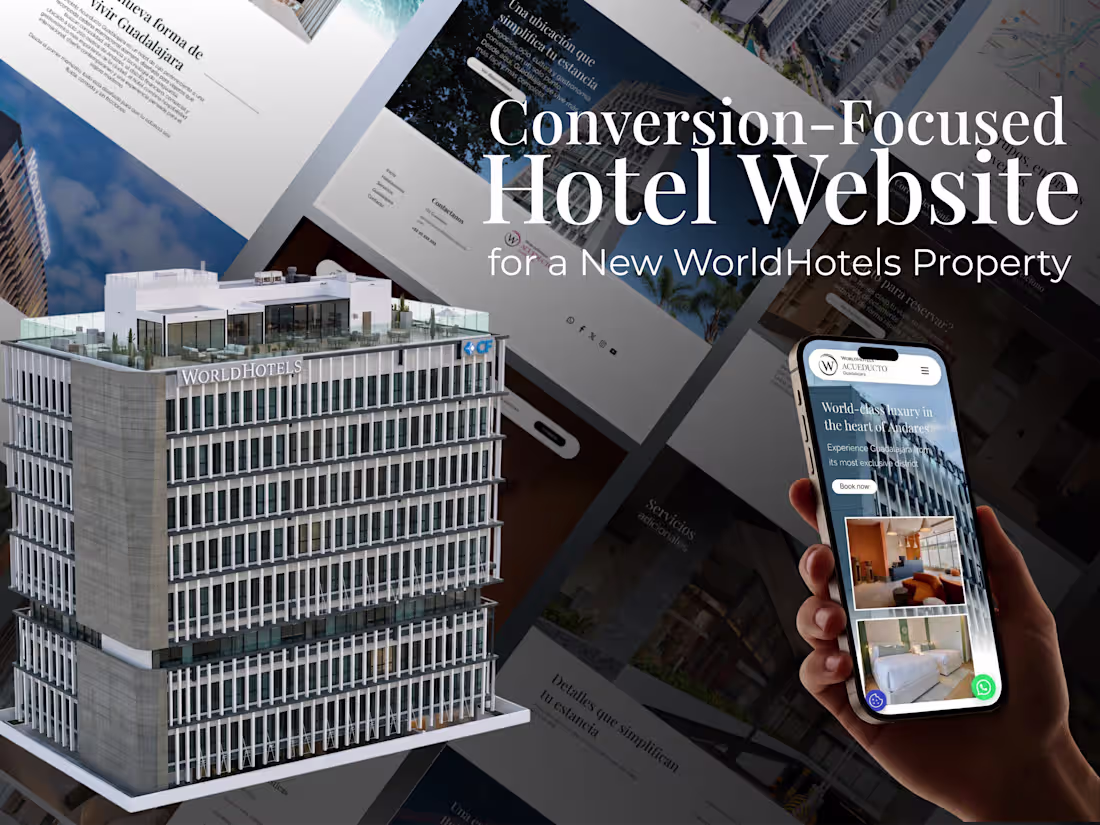 Cover image for Conversion-Focused Hotel Website for a New WorldHotels Property