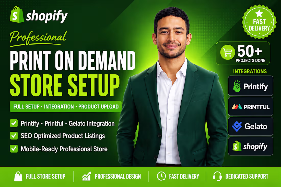 Cover image for Shopify store setup and print on demand store