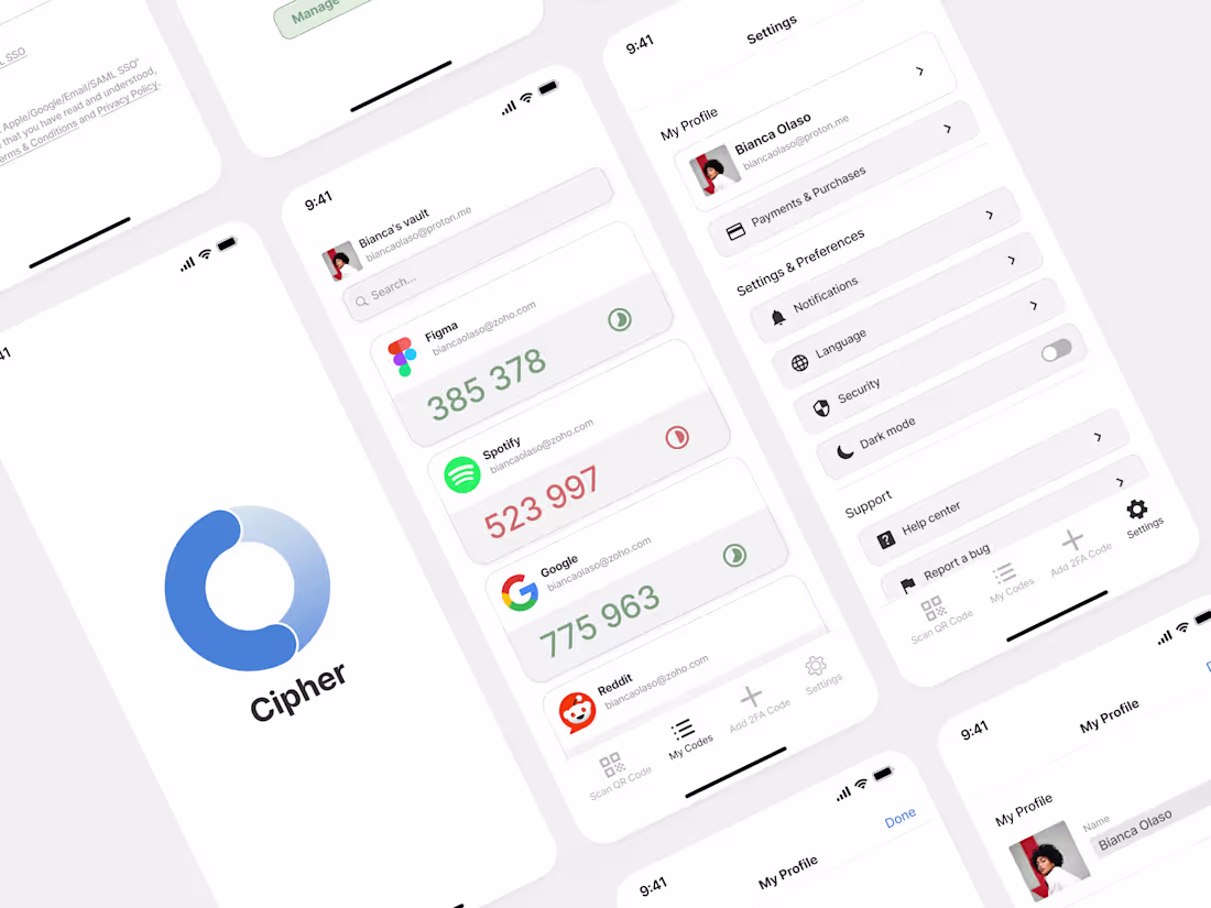 Cover image for Cipher Authenticator App | UI Design