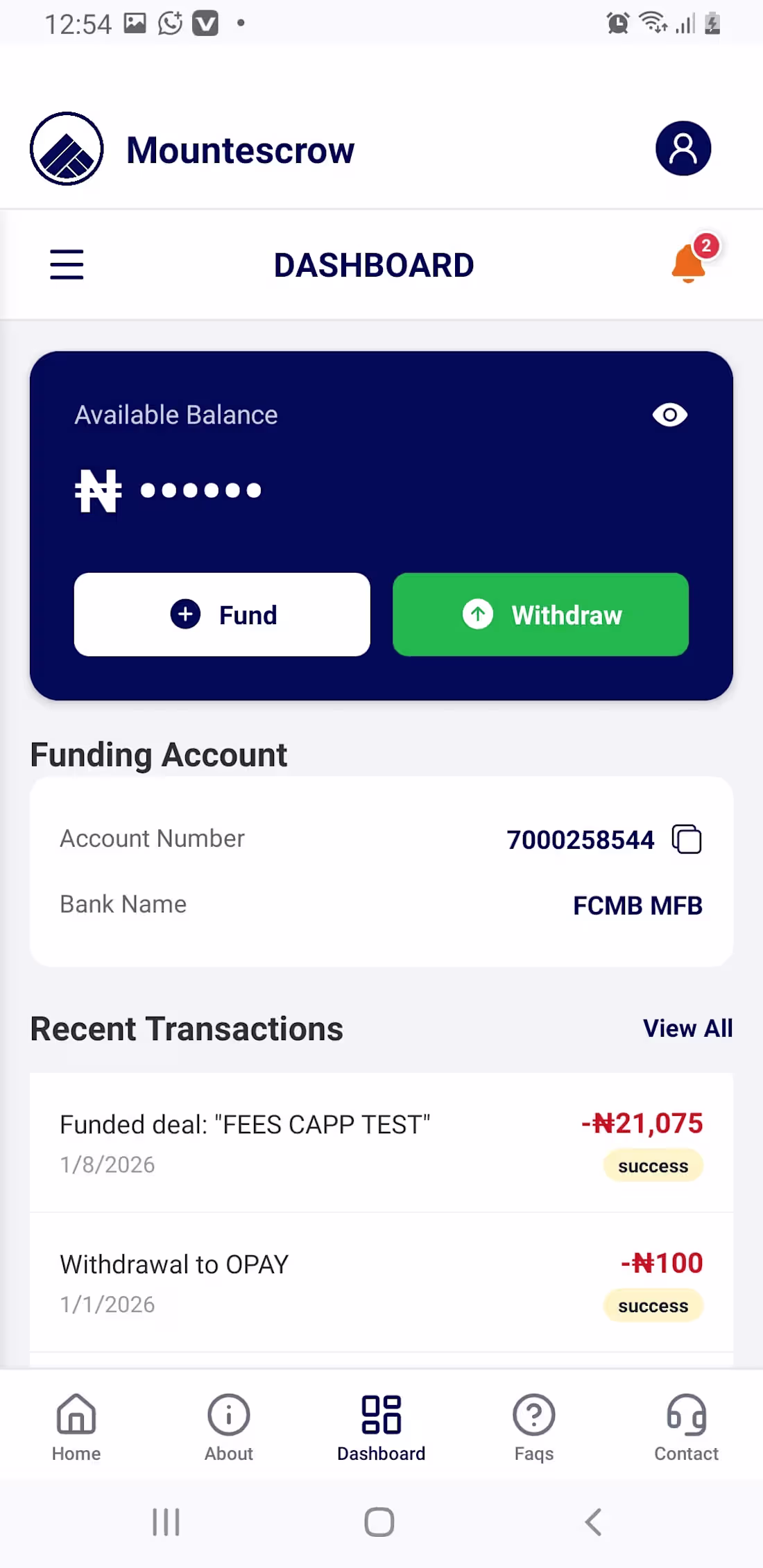 Cover image for Mountescrow Ltd (Escrow Service Mobile App)