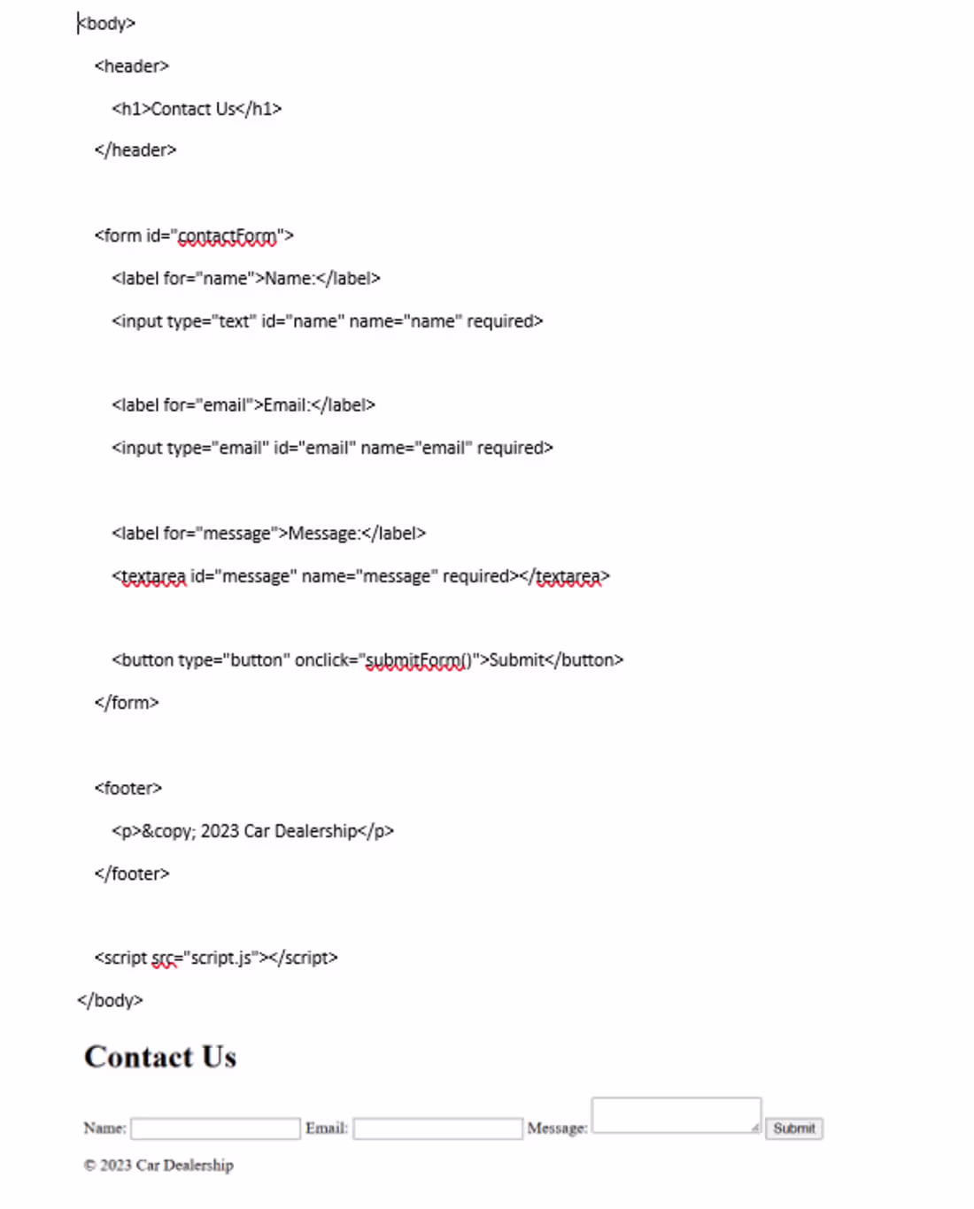 Cover image for I make the contact us