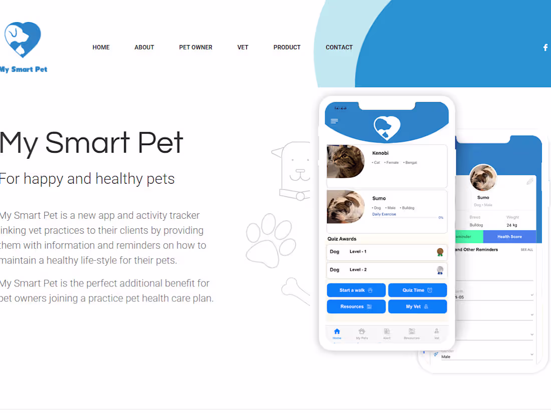 Cover image for App and web for Pet Owners and Vet