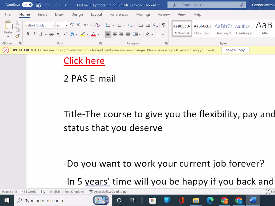 Cover image for Last minute programming E-mails.docx