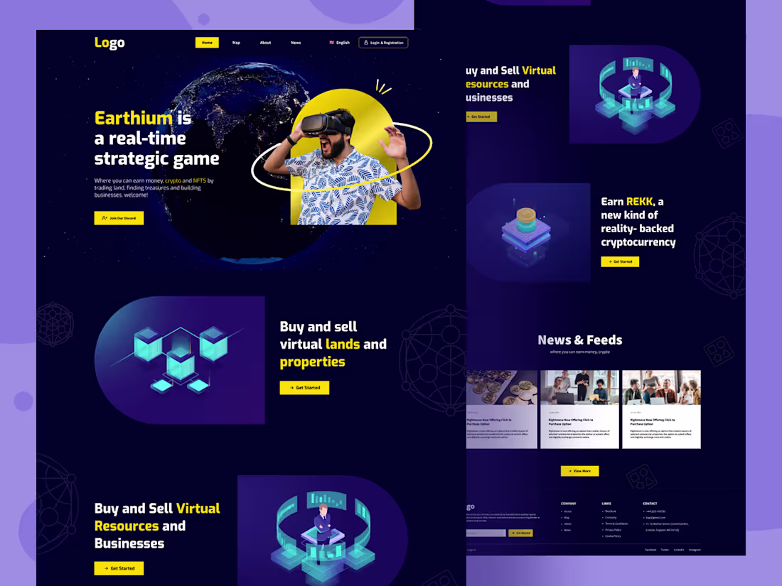 Cover image for AR VR Game Website Home page.