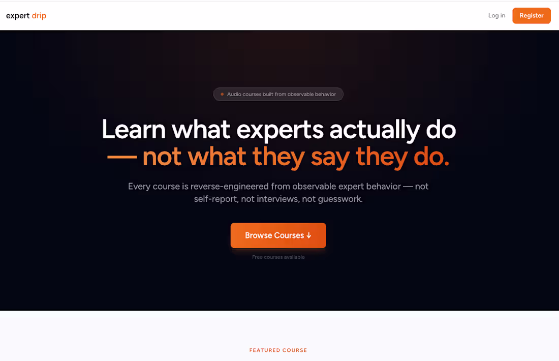 Cover image for Audio course platform that teaches