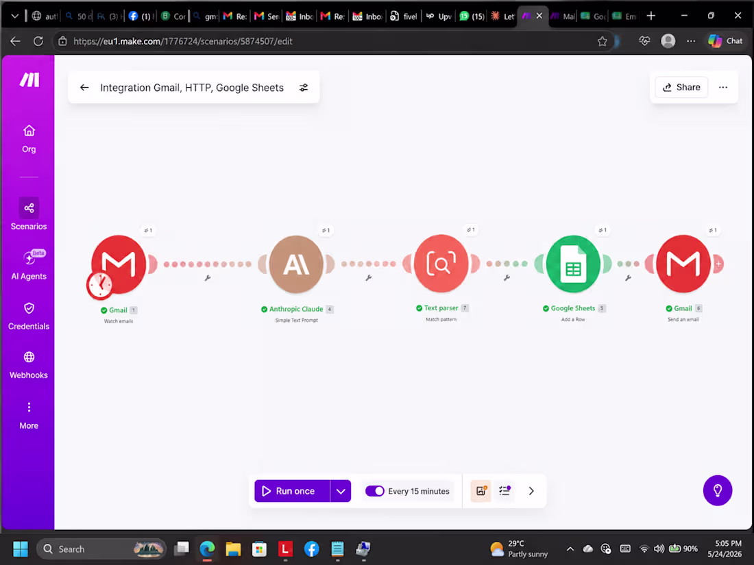 Cover image for Automated Email Processing Pipeline (Gmail