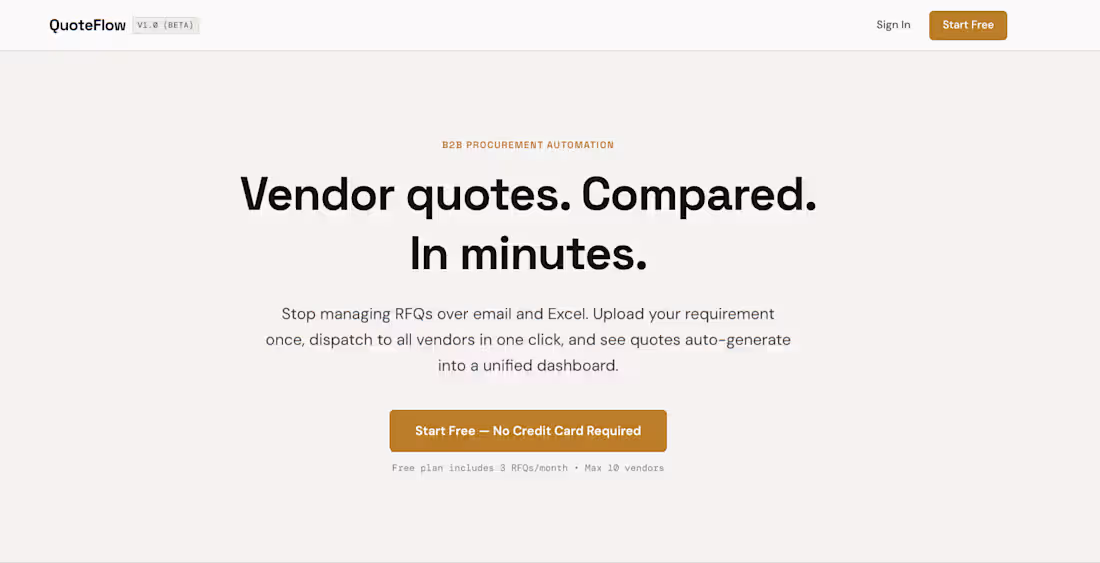 Cover image for Currently building QuoteFlow - RFQ