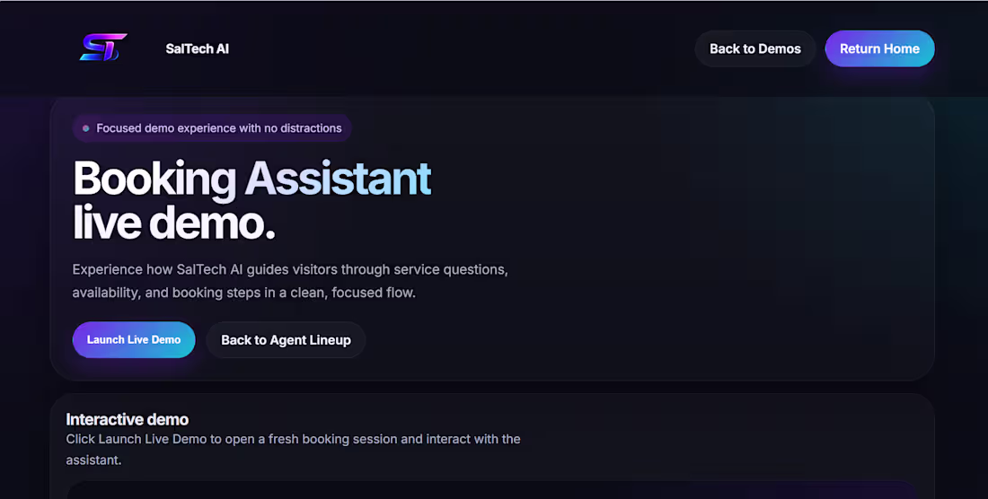 Cover image for AI Booking & Lead-Generation Agents
Designed