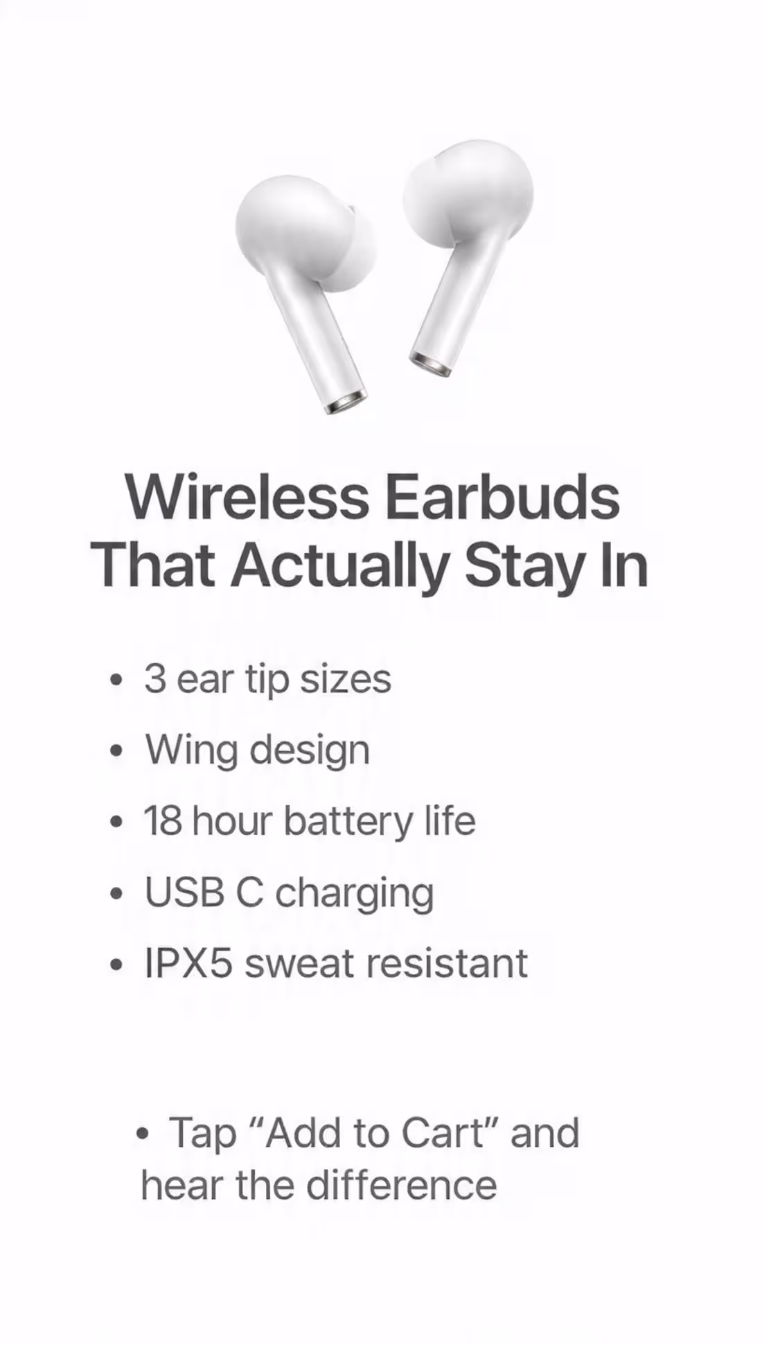Cover image for Wireless earbuds that actually stay