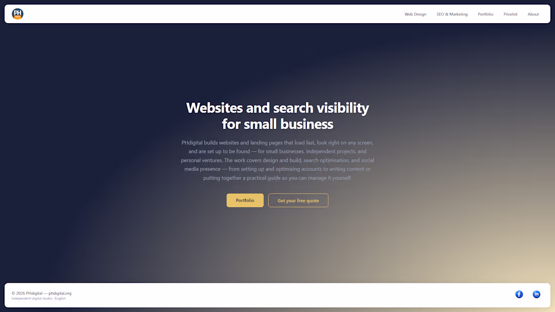 Cover image for Digital studio website showcasing web