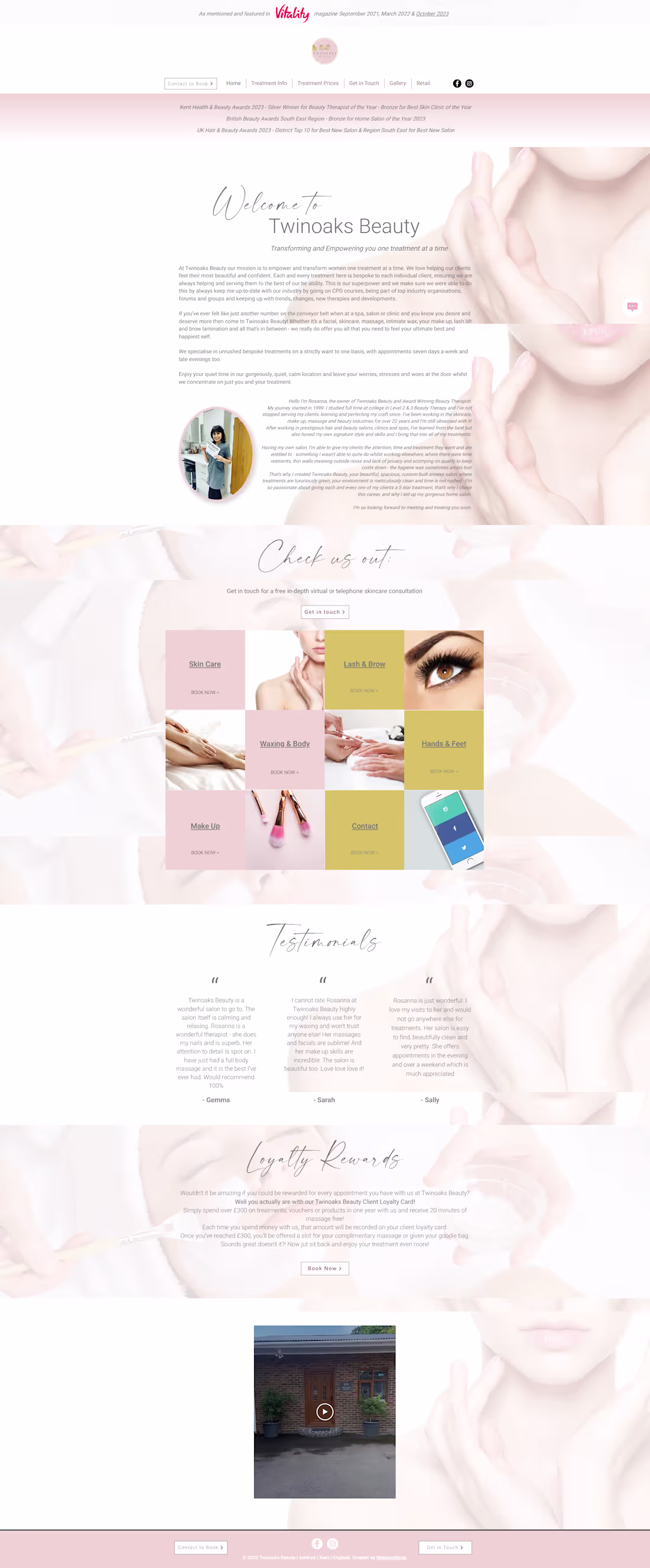 Cover image for Twinoaks Beauty transform women one treatment at a time.
