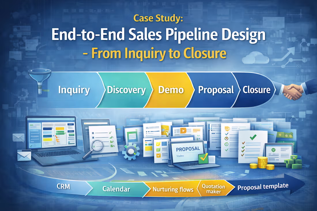 Cover image for End-to-End Sales Pipeline Design — From Inquiry to Closure