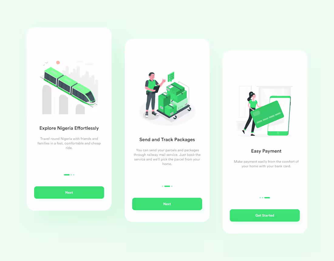 Cover image for Railway App Onboarding Screens
