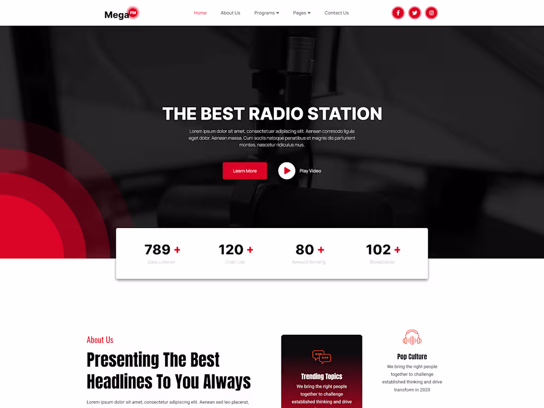 Cover image for Engaging Media & Entertainment Website UI Design 