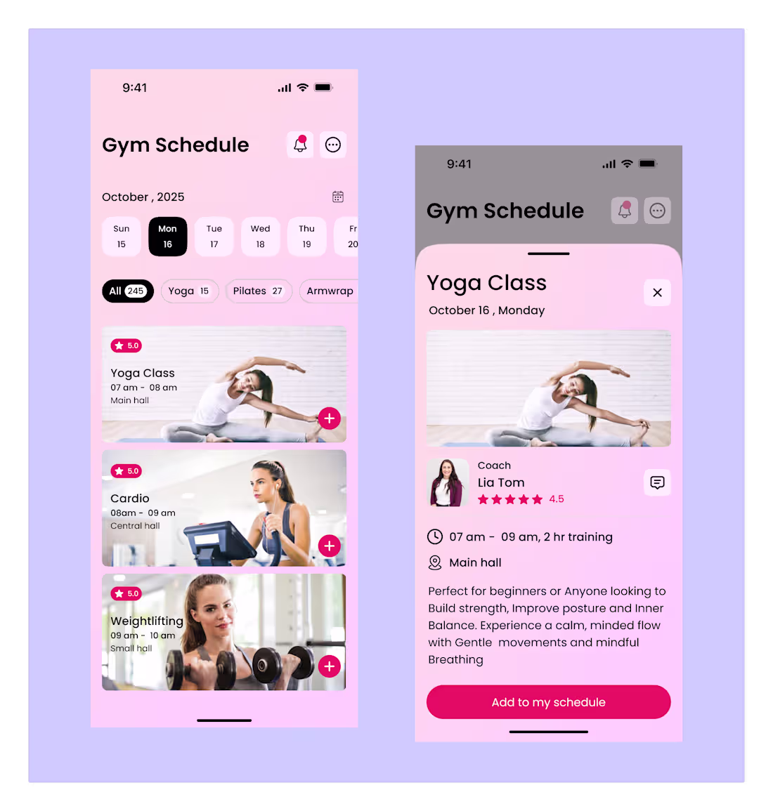 Cover image for Gym Schedule Section