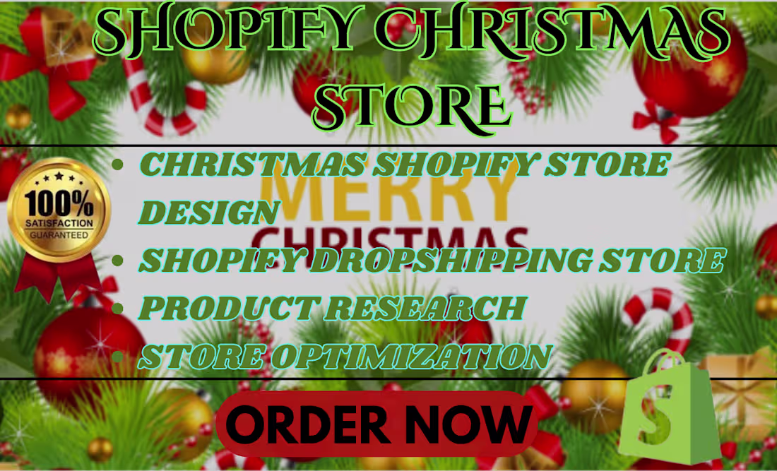 Cover image for  Festive Christmas Shopify Store Design and Setup 🎄