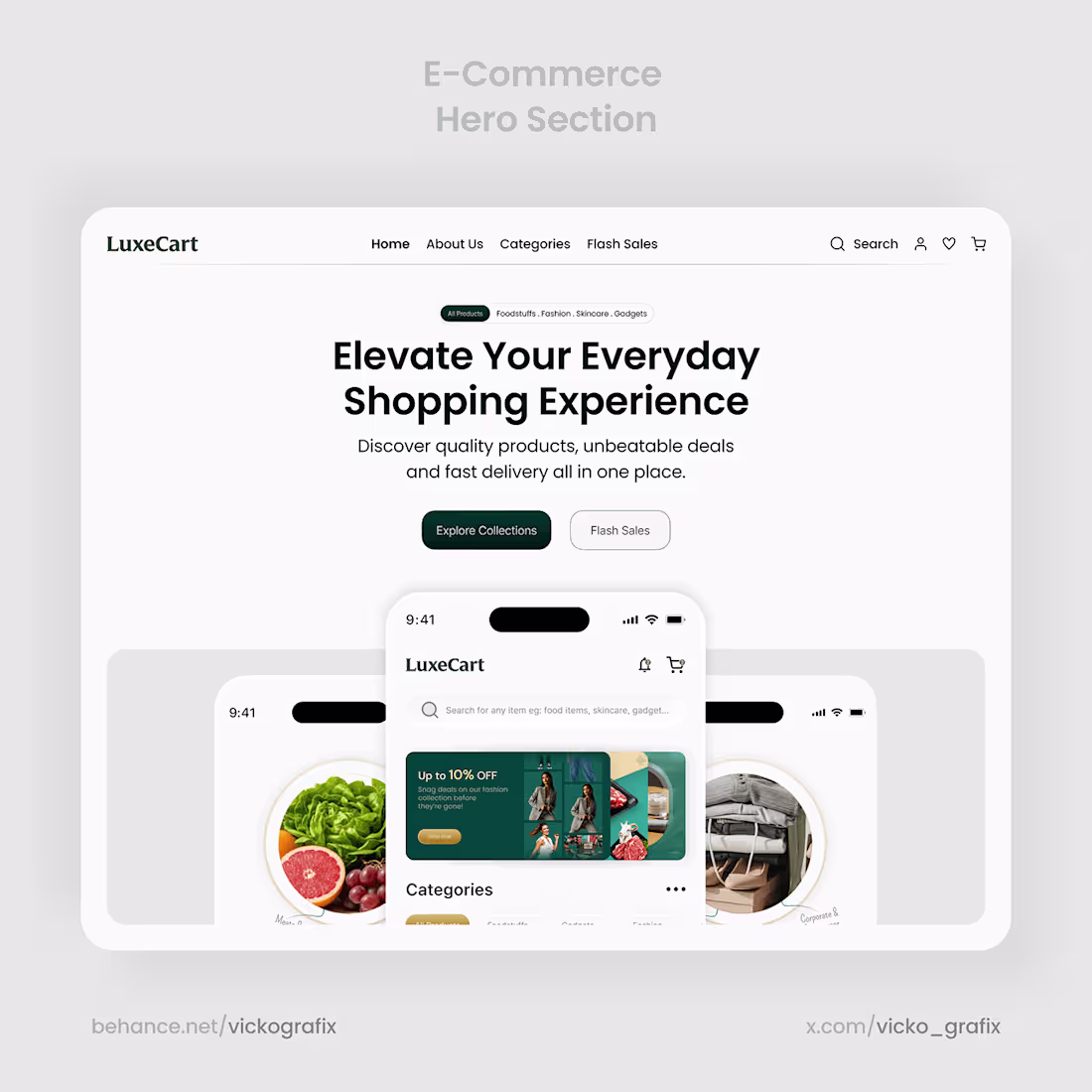 Cover image for E-commerce App and Hero section