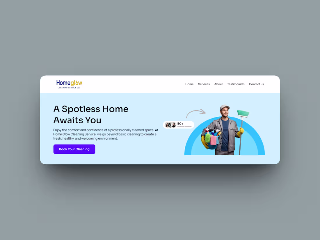 Cover image for Home Glow Cleaning Service Website