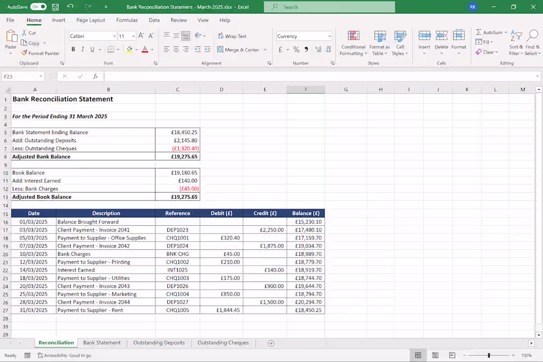 Cover image for Prepared a complete bank reconciliation