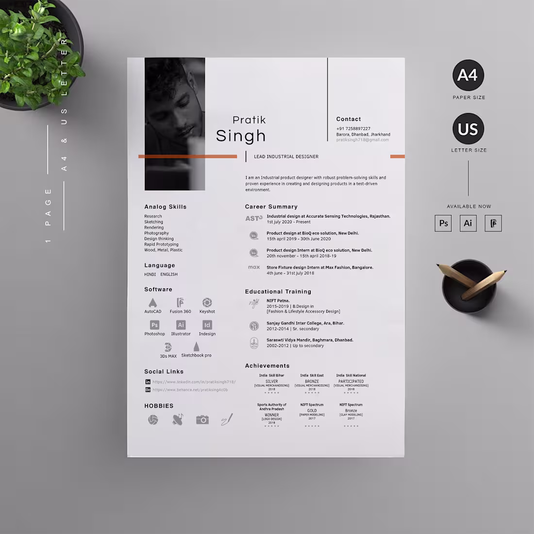 Cover image for Industrial Design Resume 