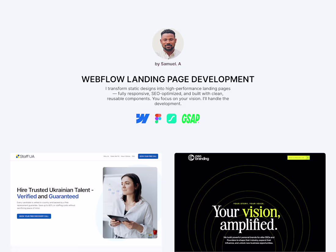 Cover image for  Webflow • Landing Page Development