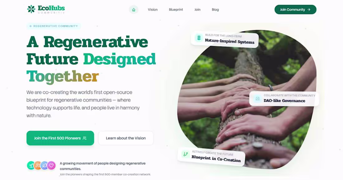 Cover image for EcoHubs.community - A Regenerative Future Designed Together
