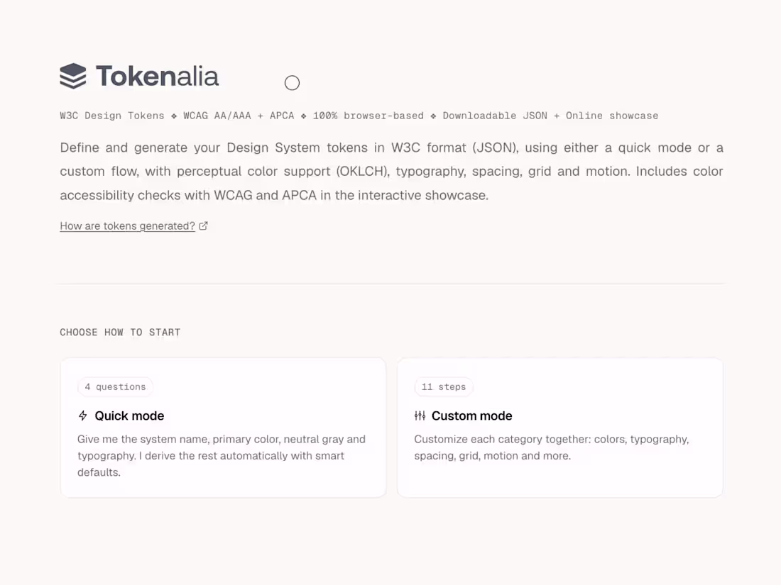 Cover image for Tokenalia
Define and generate your Design