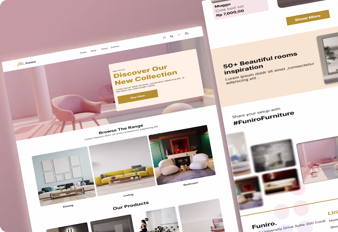 Cover image for Project description:
Funiro — Furniture E-commerce