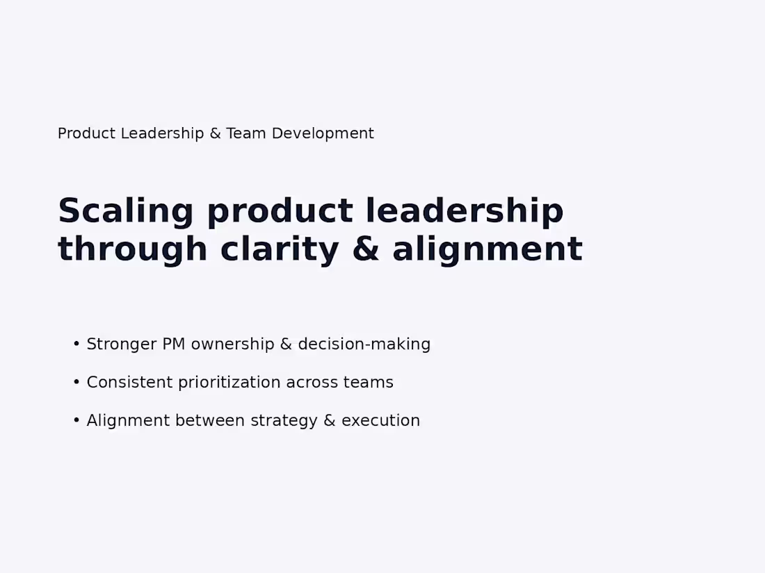 Cover image for Product Leadership & team development