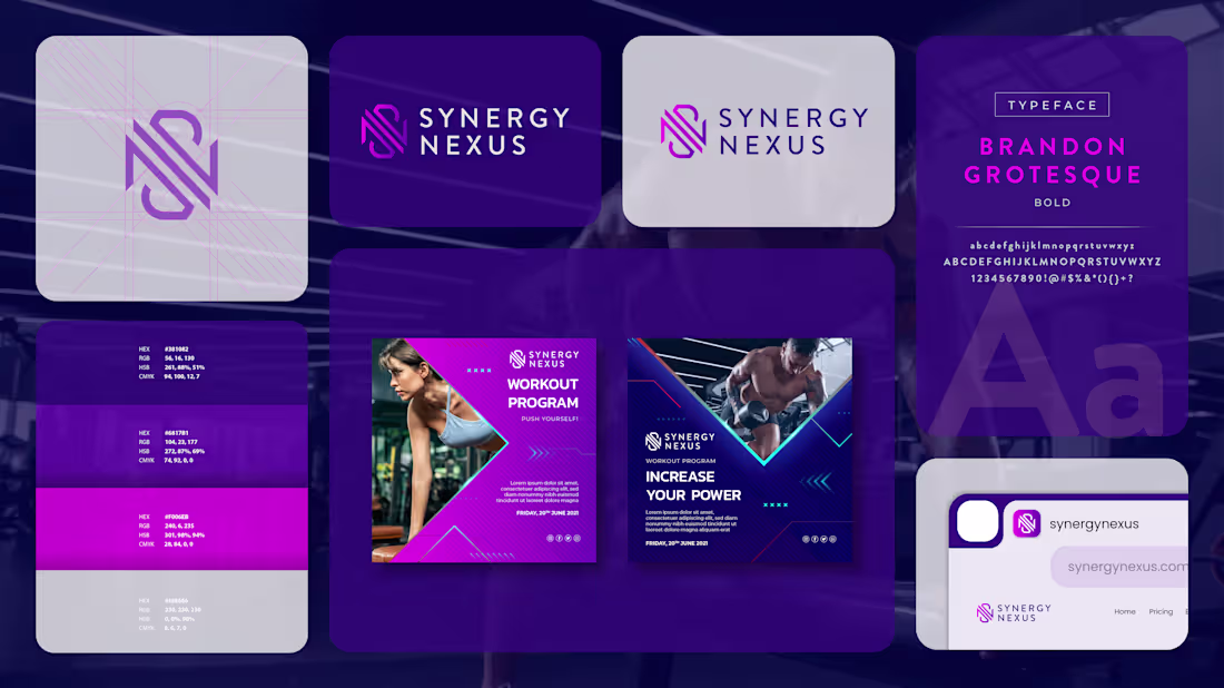 Cover image for Energy in motion. A bold, dynamic identity for Synergy Nexus...