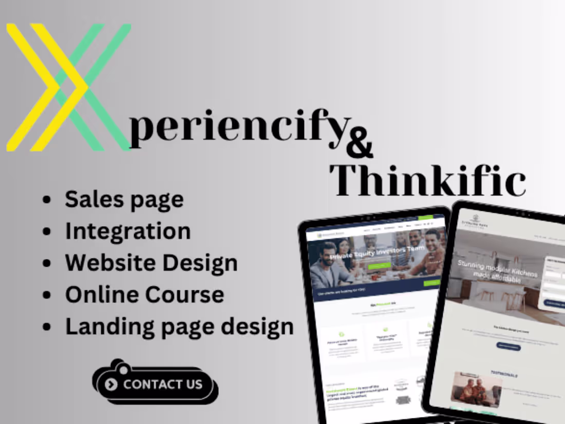 Cover image for I will do online course websites on xperiencify, thinkific, and 