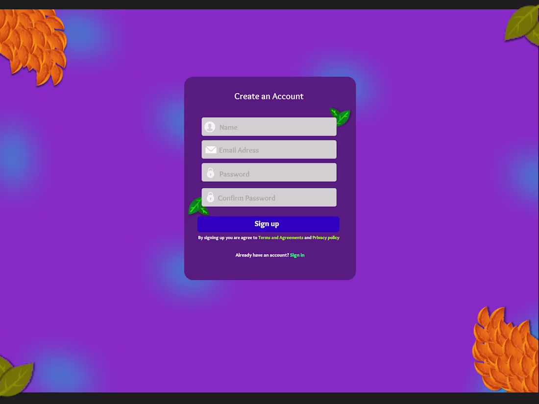 Cover image for Sign Up page design