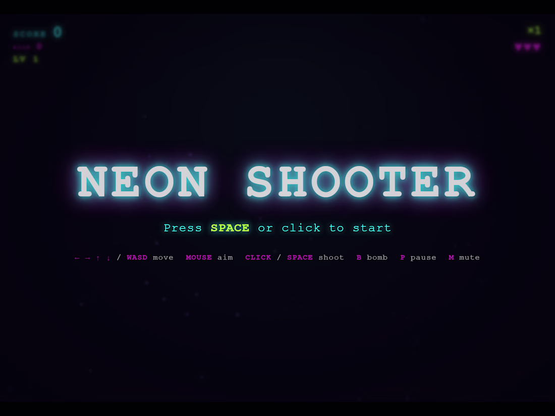 Cover image for Neon Shooter
A retro neon arcade