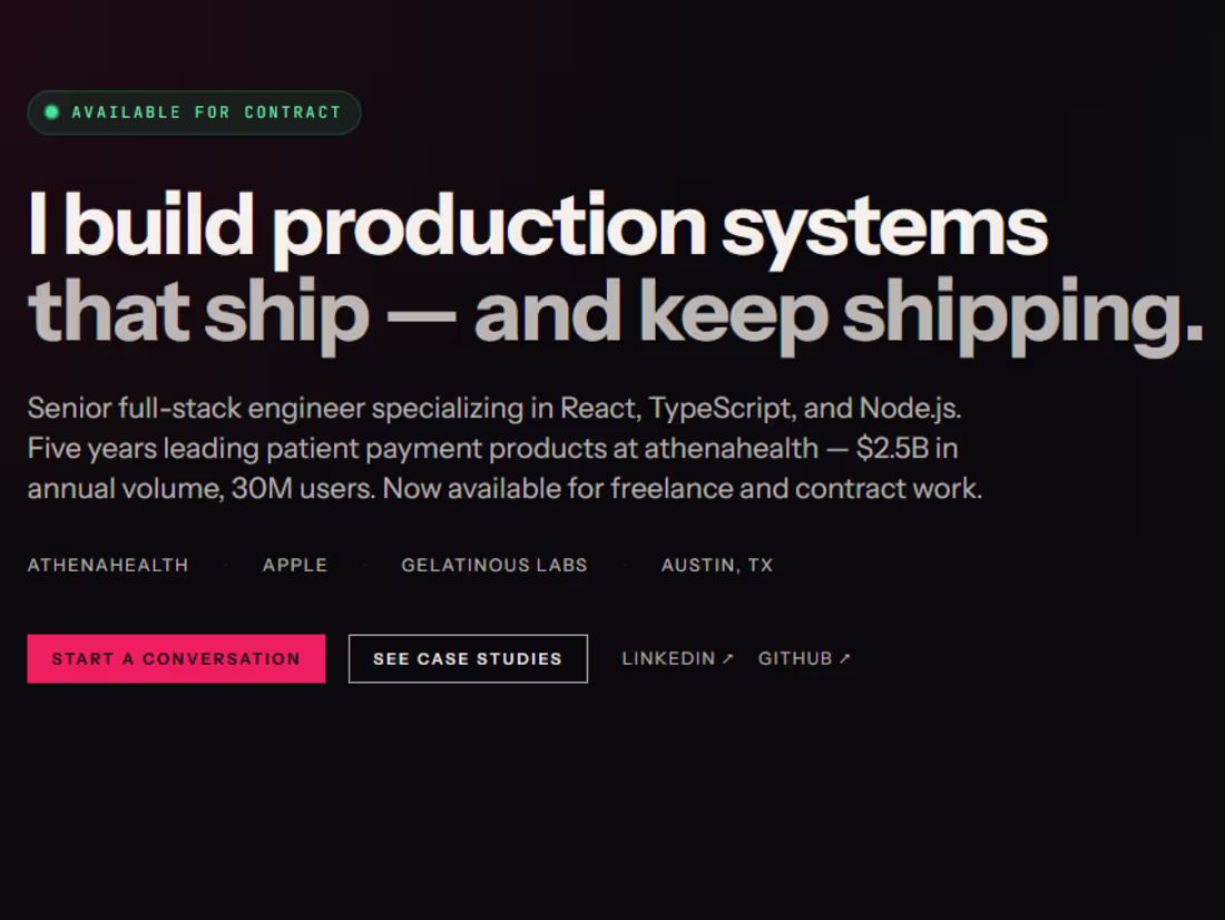 Cover image for Portfolio Site — Personal Brand & Case Studies
