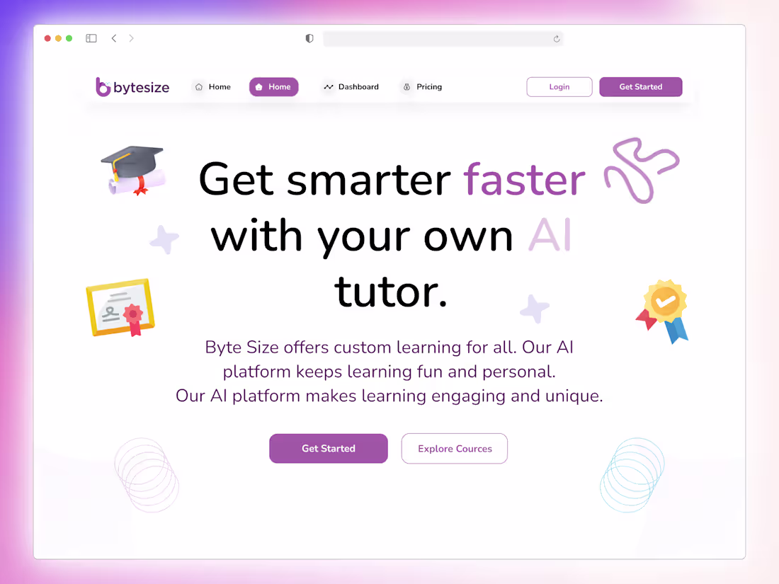 Cover image for Kids Learning Landing Page UI