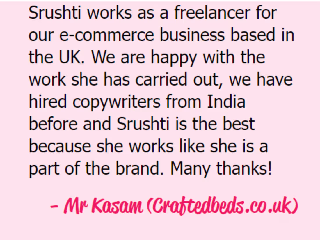 Cover image for Srushti S | Copywriter