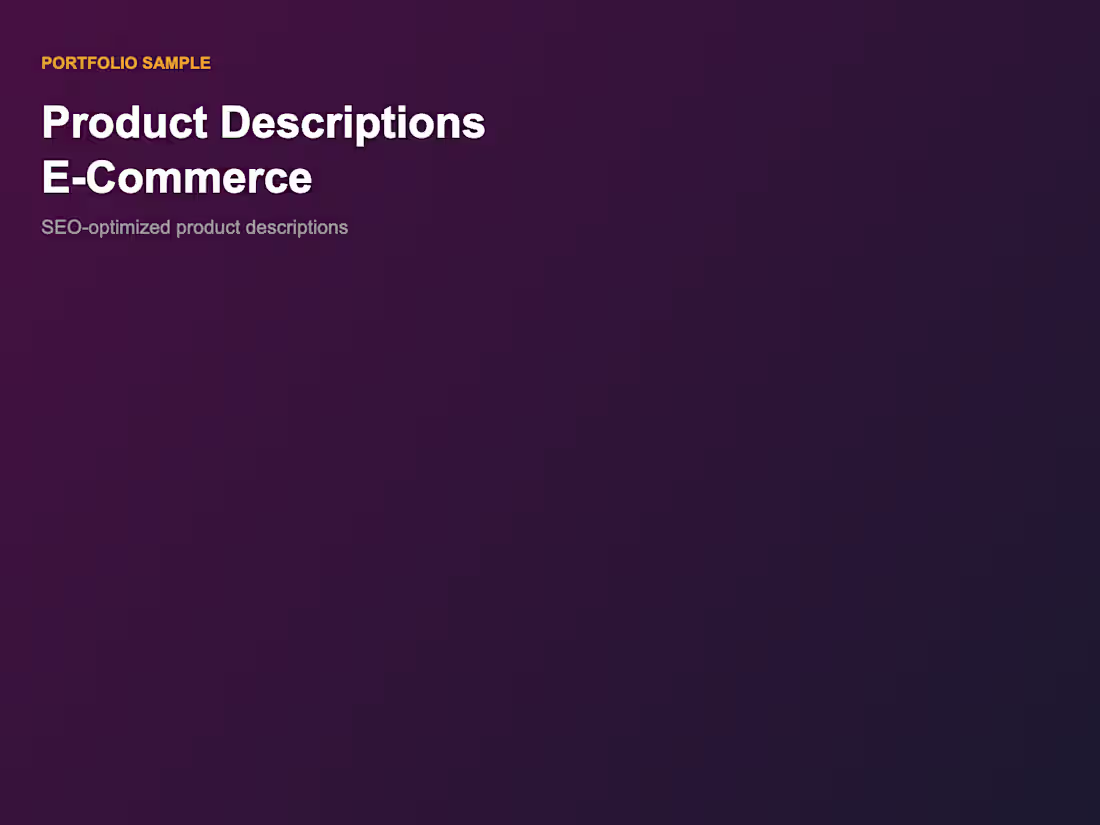 Cover image for Product Descriptions — E-Commerce