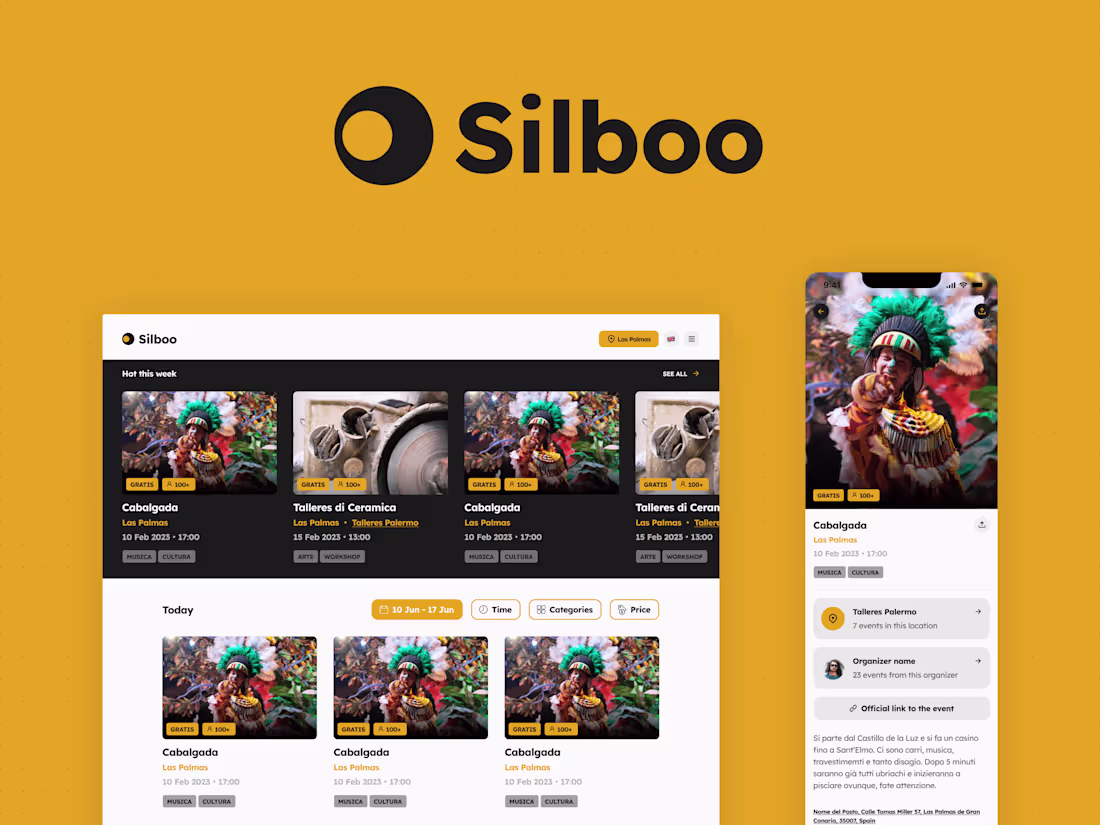 Cover image for 💃 Silboo - AI powered events search. Co-founder and Designer