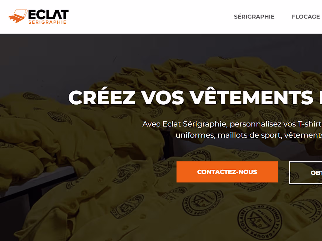 Cover image for Éclat Sérigraphie - Sérigraphie, Flocage, Transfère, Sublimation