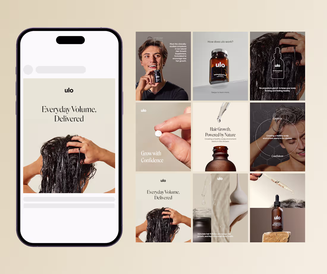 Cover image for Ulo Hair Growth Social Media Design