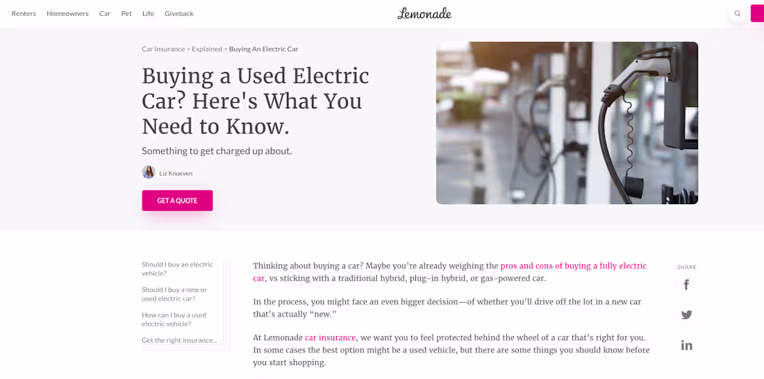 Cover image for Another fintech content marketing piece for Lemonade.
