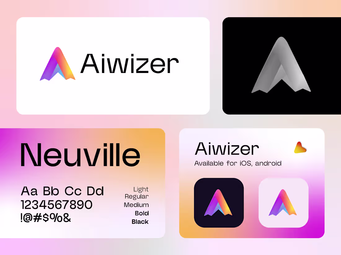 Cover image for Modern Gradient Colorful Blending A letter app icon logo Design