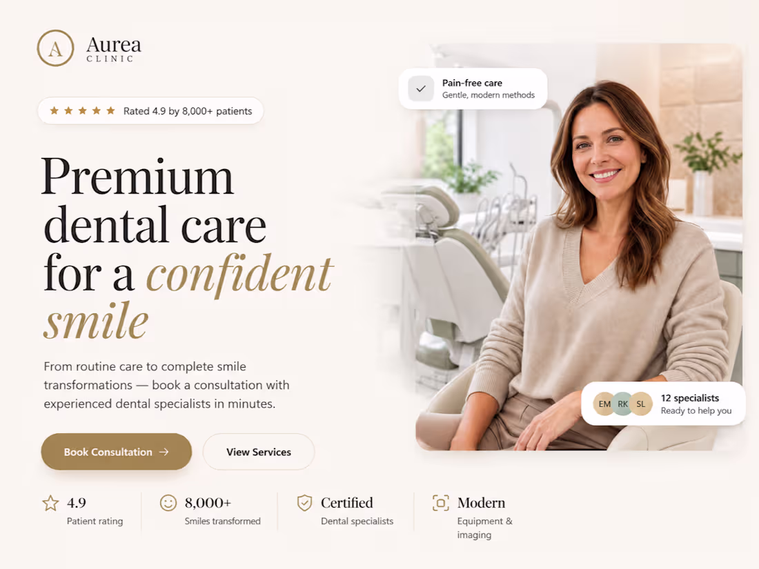 Cover image for Dental clinic Landing with online