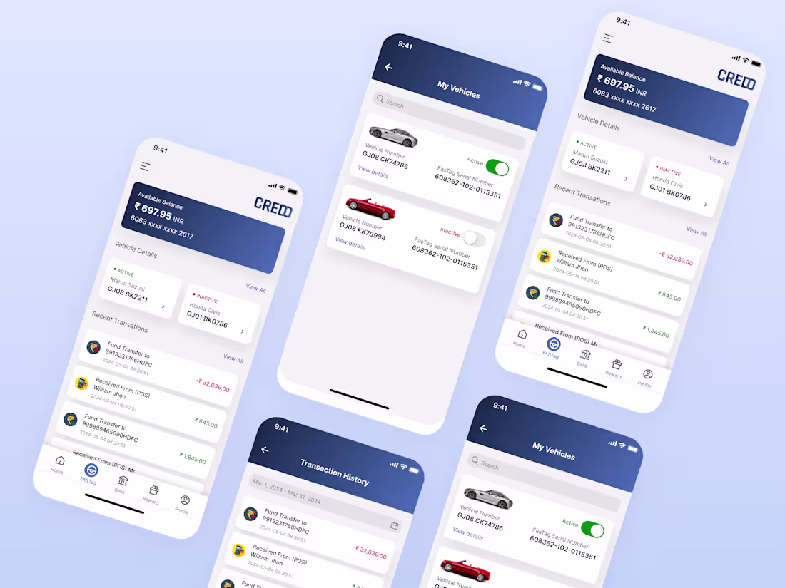 Cover image for Credo - FasTag Vehicle Toll Payment UI