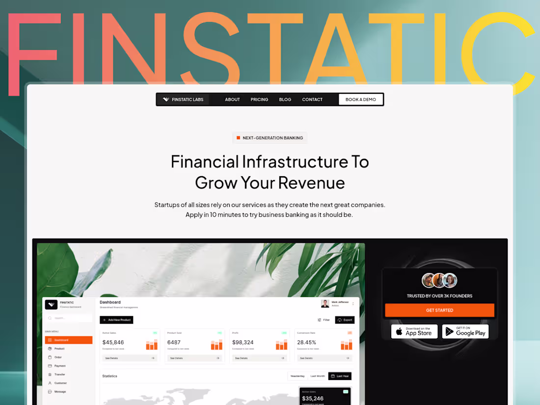 Cover image for FinStatic — SaaS Framer Template