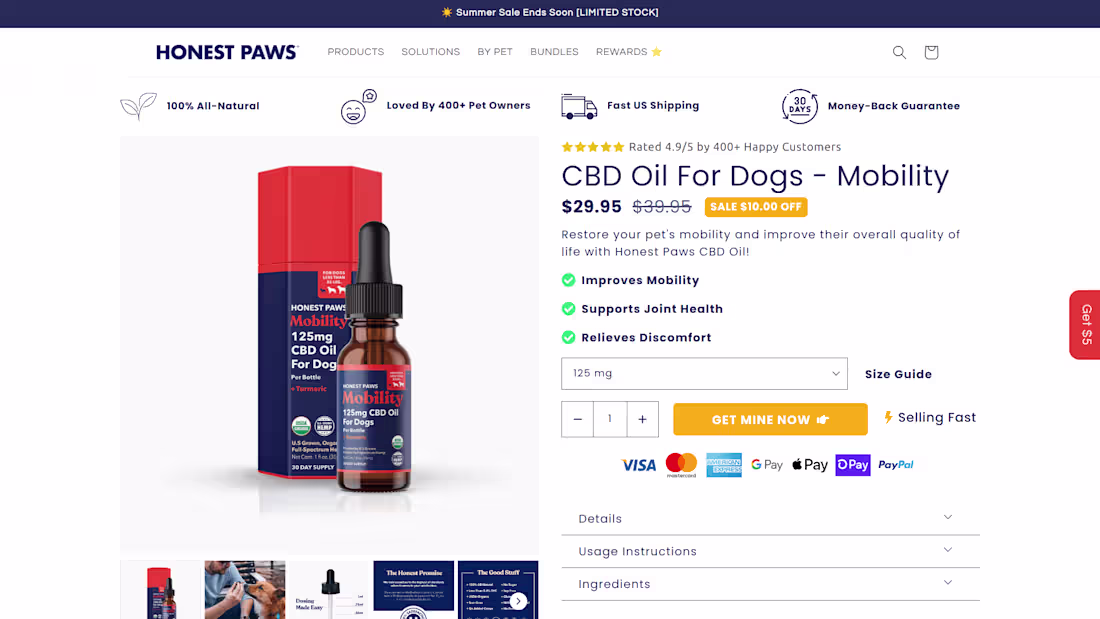 Cover image for High-Converting Shopify Product Page - CBD Oil for Dogs