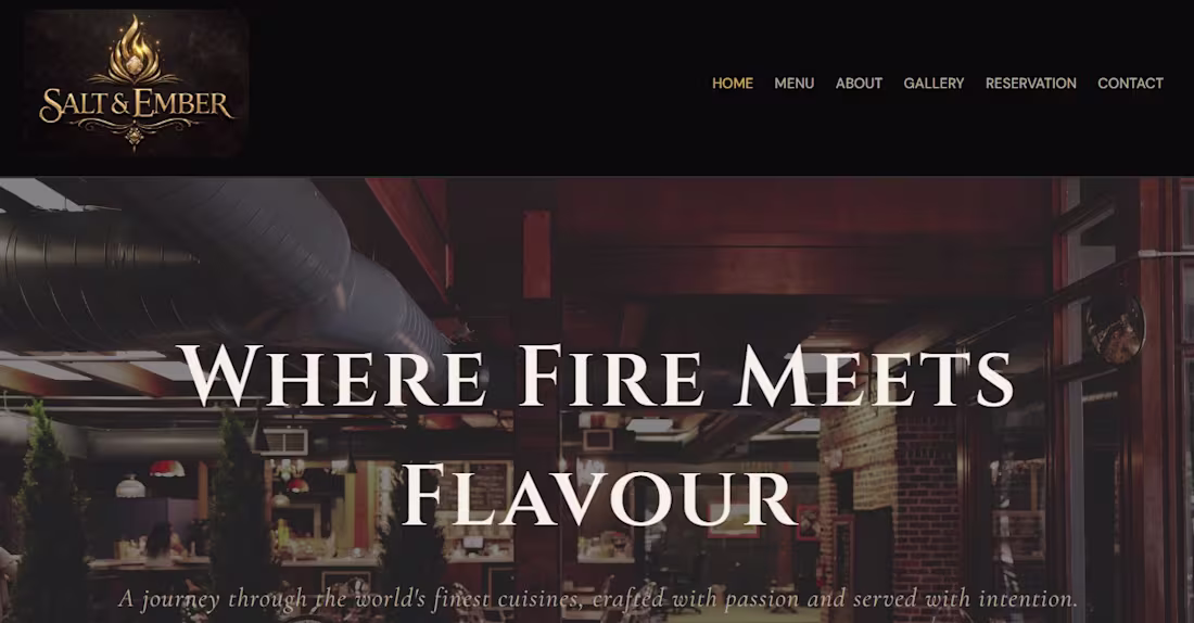Cover image for Salt & Ember-Restaurant Web Design