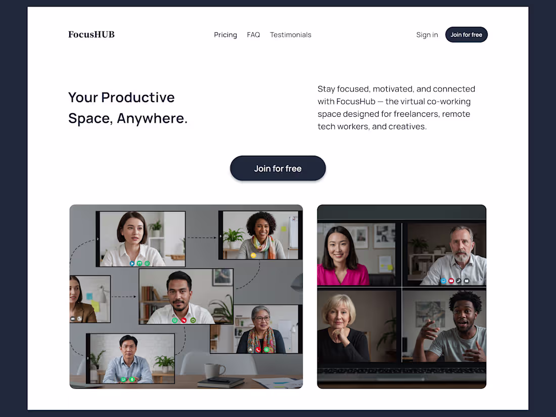 Cover image for Landing Page Design for FocusHub